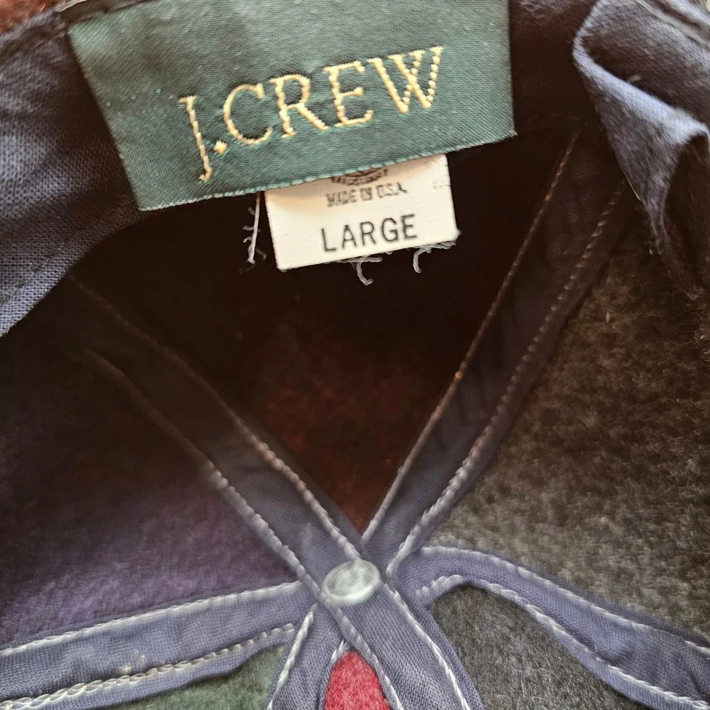 J. Crew‎ Colorblock Wool Blend Baseball Cap Hat Size Large Made in USA
